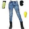 HOMDECR Jeans Da Moto Da Donna Pantaloni Da Motociclista In Denim Impermeabili Protezione Impermeabile Pantaloni Da Moto Da Ciclismo Jeans Da Motociclista Elasticizzati Con 4 Protezioni (Blu,S)
