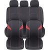 Auto Accessori Lupex Coprisedili per auto Universali, tessuto poliestere, set fodere protezione sedili, copertura adattabile, No Suv (Anteriori e Posteriori, H - Rosso)