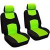 GODGETS Copri-sedili Auto Universale Set Completo/Set Copri-Sedile Universali per Anteriori e Posteriori/Accessori Auto Interno,Nero Verde,2 * Seater Anteriore