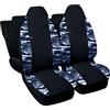 Susy Shop Coprisedili Compatibili Per 108 con Anteriori Interi Con Poggiatesta Integrato. Fodere per sedili Auto Colore Nero - Mimetico Blu