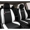 Auto Accessori Lupex Coprisedili Auto Compatibili con Giulietta (2010-2020), Set Anteriori o Completo 12 Pezzi, in Policotone Traspirante MADE IN ITALY (Nero Bianco)