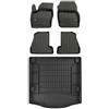 MOTOS Set di tappetini in gomma e tappetini per il bagagliaio per Ford Focus III 2010-2019 Migliorare il comfort di viaggio con tappetino antiscivolo auto 3D- tappetini per tutte le stagioni auto, pro