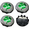 Generico Set 4 Tappi Coprimozzo Diametro 60 mm Compatibili Solo Cerchi in Lega Originali per ALFA ROMEO Brera Giulietta 159 ad Incastro Borchie Coppette Coppe + 4 Loghi Adesivi Quadrifoglio Verde