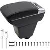 KAERGK Braccioli auto per Renault Clio 2013-2017 Console centrali per auto Doppio spazio con portabevande 7 porte USB, scatola per utilità posteriore, facile da montare (linea nera)