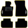 QUEMAR Tappetini Auto compatibili con MINI Countryman F60 2017-2024 anche Hybrid/Kit Tappeti Moquette e Gomma su Misura (Set 2 Ant.+2 Post.)/Ricami e Colori Personalizzati (Bordo Giallo, 2 Ricami)