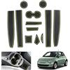GAFAT 2016-2020 Fiαt 500/ Abarth 595 Tappetini Antiscivolo, Tappetini in Gomma per Console Centrale, Portabicchieri, Contenitori, Cuciture per Porta, Compatibile Con Fiat 500 Abarth 595 (Verde)