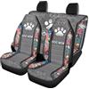 Howilath Set completo di 4 coprisedili per auto, coprisedili anteriori e schienali, universali per la maggior parte delle auto, camion, SUV, con stampa floreale e motivo con zampa di cane mamma