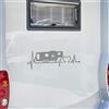 Pimastickerslab Kit 1 Adesivo stickers BATTITO CARDIACO CUORE PASSIONE -caravan roulotte- accessori decal scegli colore cod.1841 (074 GRIGIO MEDIO, cm 55 x 20)