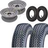 ECOVELO COMPATIBILE CON 2 PNEUMATICI 4.80/4.00-8 + CERCHI 8 ATTACCO FIAT + CAMERE D'ARIA PER RUOTE CARRELLO RIMORCHIO APPENDICE