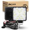 PICAA Luci da lavoro a Led, 2 Pezzis 4.1 Pollici 48W Spot Faro da Lavoro Led, Per Auto Fuoristrada Trattore Camion ATV 4x4,12V doppio colore 3000K 6000K Bianco Ambra doppio colore con cablaggio