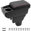 KAERGK Braccioli auto per Suzuki Ignis 2016-2024 Console centrali per auto Doppio spazio con portabevande Facile da montare, comoda e resistente pelle nera (linea rossa)