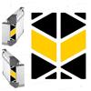BLACK DOVES GRAPHICS Rifrangenti Adesivi compatibili con GIVI Monokey Trekker Outback Bauletto Alluminio TOP CASE 42 58 ltr (Nero-Giallo)