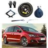 D'ANGELO 1988 Kit Ruotino di Scorta 17 compatibile con Seat Alhambra con Cric, Chiave, Guanti e Sacca