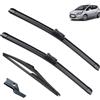 Generico Set di spazzole tergicristallo anteriori e posteriori compatibili con Hyundai IX20 2010-2020 Spazzole parabrezza parabrezza 26+14+12