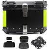 Generic Bauletto Per Moto,Baule Moto In Alluminio Da 28L 36L 45L 55L 65L 80L 100L Top Case Valigia Universale Viaggiare Scatola Di Coda,Con Blocco Di Sicurezza (Color : Black, Size : 65L)