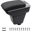 KAERGK Braccioli auto per Renault Clio 2013-2017 Console centrali per auto Doppio spazio con portabevande Posteriore Utility Box Facile da montare (linea nera)