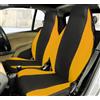 Rebeca Shop® Coprisedili Anteriori compatibili per Smart fortwo, prima, seconda e terza serie, W450 W451 W453, Set di 2 foderine (Nero/Giallo, Senza Logo)