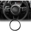 KUNGKIC Per Mini Cooper F54 F57 F55 F56 F60 Anello Centrale del Volante Auto Adesivo in Fibra di Carbonio Rigida Accessori Decorativi per Interni Regalo Su Misura Nero