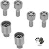 farbrothersonline COMPATIBILE CON VOLKSWAGEN Eos,Polo,Fox,Tiguan,New Beetle, T-Roc, Arteon, E-Golf, T-Cross, Taigo dal 01/2000 in poi ZA/E BULLONI ANTIFURTO-RAPINA-SCASSO ANTI-THEFT PER AUTO KIT PERNI VITI CERCHIO LEGA