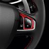 KUNGKIC Real Fibra Di Carbonio Auto Volante Telaio Tasti Volante Adesivo Per Renault Clio 4 Mk4 IV 2013 2014 2015 2016 2017 2018 Accessori Decorazione Interni (Tipo A, Rosso)