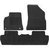 J&J AUTOMOTIVE Tappetini in Tessuto per Peugeot 5008 2009-2016, Set da 3 Pezzi Anteriori e Posteriori, di Velluto su Misura, Antiscivolo, Colore Nero