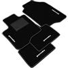 Generico Tappetini Auto Compatibili per Fiat Panda dal 2012 | Kit Completo 4 Tappeti Auto Ricamati Bordo Nero Cucitura Bianca | Moquette Alta Qualità | Fondo Antiscivolo | Battitacco PVC | Lunga Durata