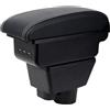 YJYWZH Bracciolo per Opel Corsa F 2020-2026 con USB e USB-C | 2 Porte USB e 1 USB-C, Doppio vano portaoggetti, Bracciolo centrale scorrevole, Pelle PU, Base specifica per veicolo