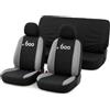 Auto Accessori Lupex | Coprisedili Auto Compatibili con 600 Seicento, Colore Nero Grigio Chiaro, Made In Italy, Tessuto Policotone, Nome Auto Ricamato, Fodere Sedili Anteriori e Posteriori