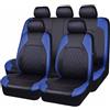 ALYOOP Set Coprisedili Auto per Fi-at Croma I/II 194 154 2000-2010, Copri-sedile Traspirante Impermeabile Sedili Protezion Coprisedile Pelle PU Accessori,D/9pcs Set Blue