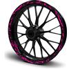 Finest Folia Set Di 16 Adesivi Per Cerchioni Di Moto, Auto, Future Design, Set Completo Di Adesivi Per Cerchioni Da 15, 16, 17, 18, 19, Mr017 (Rosa Fluo, Opaco)