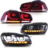 VLAND Motor VLAND luci anteriori e posteriori LED per Golf 6 TSI alogena 2008-2013 [non per Xenon/GTI/R], con lampeggiante sequenziale (Rosso+bianco)