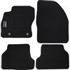 Auto Accessori Lupex | Set 4 pezzi Tappetini auto Compatibili con Focus Seconda serie (2005-2011) con 2 Clip di Fissaggio | Tappeti Sagomati in Moquette con Ricamo Lato Guida | Fondo Antiscivolo
