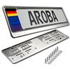 Aroba 2 Portatarga per auto di qualità premium, 100% acciaio inossidabile V2A lucidato 110 mm, per targhe di dimensioni 460 mm x 120 mm