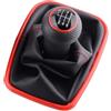 IUKMR per 2003-2008 per Golf 4 IV MK4 per GTI R32 per Bora per Jetta MT 5 6 Marce Pomello Cambio Leva Cambio Cuffia Gear Shifter Manopola(6 Speed Red)