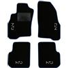 QUEMAR Tappetini Auto compatibili con Alfa Romeo Mito dal 2008 / Kit Tappeti in Moquette e Gomma su Misura (Set 2 Anteriori + 2 Posteriori) / Ricami e Colori Personalizzati (Bordo Blu, 4 Ricami)