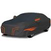 generico Telo copriauto Compatibile con Maserati Grecale Modena 2024,quattro stagioni antivento e protezione solare copriauto impermeabile con cerniera esterna(Black orange)