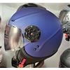 Generico CASCO Origine Garda Jet Moto Scooter, Blu Opaco SH con Visiera (L 59/60)