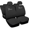 Auto Accessori Lupex - Copri-sedili Auto Compatibili Ypsilon Y, Set Copri-Sedile Completo Anteriori e Posteriori divisi 50 e 50 | Logo Ricamato (Grigio Scuro)