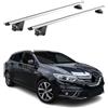 OMAC Barre Portatutto Alluminio TÜV geprüft per Renault Megane IV Grandtour 2016-2022 - per Rail Tetto Integrati - T Nut - Max 100 kg - 2 Schlösser Argento