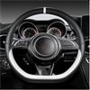YUCHUJCGSS Copri Volante Per Suzuki Per Swift 2017 2018 2019 2020 2021 2022 Sport Accessori Auto In Pelle Microfibra D Forma 38 Centimetri Copertura Volante Dell'automobile Coprivolante Auto(WHITE)