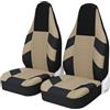 WEIFANAA Copri Sedile Auto Per MICROCAR Tutte Le Serie Di Auto 2 Pezzi Coprisedili Auto Cuscino Sedile Auto In Stile Pneumatico A Secchiello Coprisedili Auto Anteriore(Beige 2 PCS)