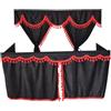 Generic Set completo di tende per camion nere con nappe rosse, adatte per cabine normali [tranne alta]