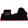 Generico Tappetini compatibili con Opel Vivaro 2014-2019, bordo rosso, kit tappetini auto personalizzati, set tappeti in velluto, tappeto auto