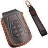 ontto Custodia in pelle per chiave auto adatta per Isuzu MU-X Serie DMAX D-Max X-Terrain Pickup Truck 2020 2021 2022 Key Fob Cover Portachiavi Accessori portachiavi 4 pulsanti Nero