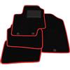 Generico Tappetini compatibili con Hyundai i20 - 3-5 porte 2012-2014, bordo rosso, kit tappetini auto personalizzati, set tappeti in velluto, tappeto auto