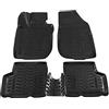 J&J AUTOMOTIVE Tappetini Auto in Gomma su Misura per Dacia Duster 2WD 2010-2014, Set da 4 Pezzi, Bordo Alto 4 cm, Antiscivolo, Inodore, Colore Nero