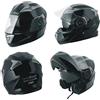 A-Pro Casco Modulare Apribile Moto Touring Sport Visiera Parasole Nero M