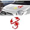 4R Quattroerre.it Adesivo Scorpione Abarth per Cofano, Rosso, 20 x 24 cm