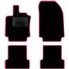QUEMAR Tappetini Auto compatibili con Renault Clio IV e Grandtour 2012-2019/ Kit Tappeti Moquette e Gomma su Misura (Set 2 Anter.+ 2 Poster.)/Ricami e Colori Personalizzati (0 Ricami, Bordo Rosa)