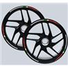 DualColorStampe Strisce Adesive Cerchi Moto 17 Pollici - Set 2 Ruote - Design Racing Bandiera Italiana Randagi - Resistenti Sole e Pioggia - Adesivi Lucidi per Ruote Moto D0139